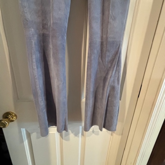 Georgiou Studio Powder Blue Boot cut suede lined pants - Picture 2 of 4